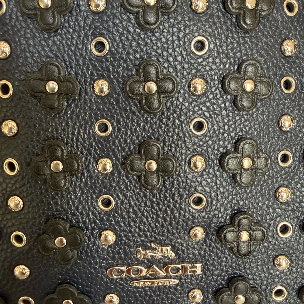 Coach Navy Studded Edie Bag - Picture 11 of 11